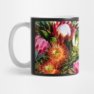 Colourful Protea Flowers in Loose Arrangement Mug